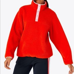 Tory Sport Sherpa Fleece Snap Pullover